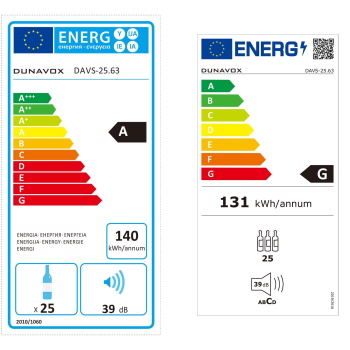 Dunavox vinski frižider potpuno ugradni dvozonski DAVS-25.63DB