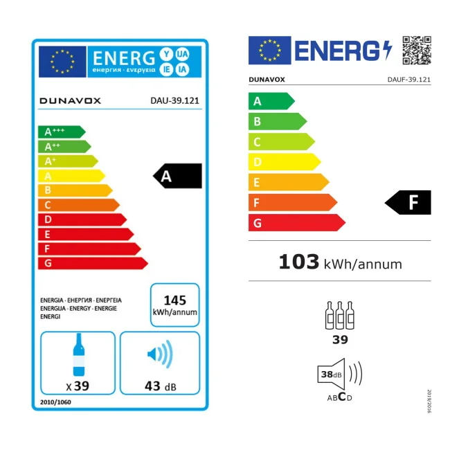 Dunavox vinski frižider  dvozonski DAUF-39.121DSS-1