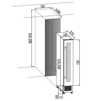 Cavin ugradna vinska vitrina potpultna Arctic Collection 15 ACS15FGB-6 Cavin ugradna vinska vitrina potpultna Arctic Collection 15 ACS15FGB-6