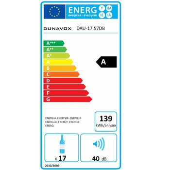 Dunavox vinska vitrina podpultno ugradna dvozonska DAU-17.57DB -3