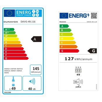 Dunavox vinski frižider potpuno ugradni dvozonski DAVG-49.116DSS.TO-1
