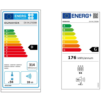 Dunavox vinski frižider dvozonski DX-94.270DBK