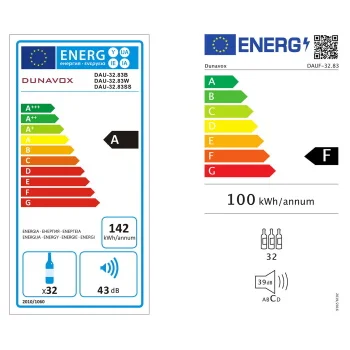 Dunavox vinski frižider podpultno ugradni jednozonski DAUF-32.83B-1