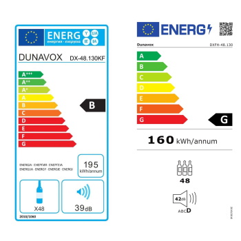 Dunavox  vinski frižider samostojeći jednozonski DXFH-48.130
