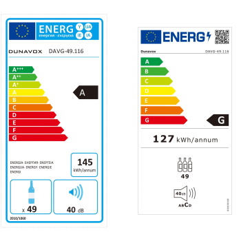 Dunavox vinski frižider potpuno ugradni dvozonski DAVG-49.116DB.TO