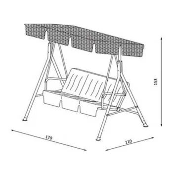 Farm baštenska ljuljaška trosed siva boja FBL3S-2 Farm baštenska ljuljaška trosed siva boja FBL3S-2