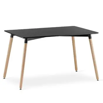 Trpezarijska garnitura sto sa drvenim nogarima i 4 stolice Freja crna-4