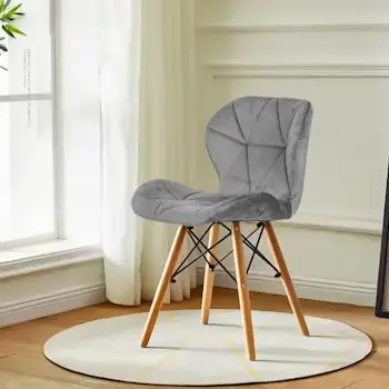 Set trpezarijskih plišanih stolica Freja u sivoj boji 4/1-1