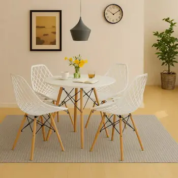 Trpezarijska garnitura Skandi sto i 4 stolice bela