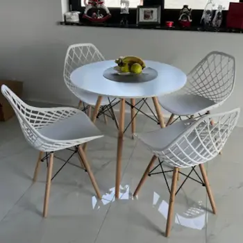 Trpezarijska garnitura Skandi sto i 4 stolice bela-3