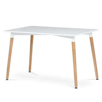 Trpezarijska garnitura sto sa drvenim nogarima i 4 stolice Skandi bela-2