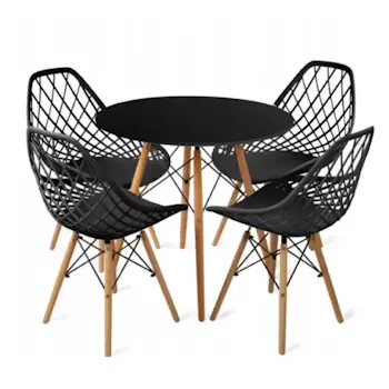 Trpezarijska garnitura Skandi sto i 4 stolice crna-3 Trpezarijska garnitura Skandi sto i 4 stolice crna-3