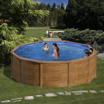 Gre bazen okrugli montažni Mauritius Wood SET 350x132cm