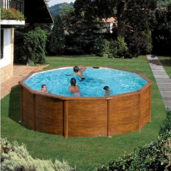 Gre bazen okrugli montažni Pacific Wood SET 460x120cm
