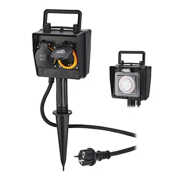 Baštenska dvostruka utičnica sa uzemljenjem i tajmerom Hama 137273 -1 Baštenska dvostruka utičnica sa uzemljenjem i tajmerom Hama 137273 -1