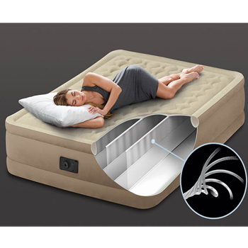 Intex plišani vazdušni krevet Queen Ultra sa ugrađenom pumpom 152x203x46 cm