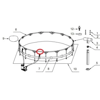 Intex povezujuća šipka za Metal Frame i Prism frame bazene 12807-1 Intex povezujuća šipka za Metal Frame i Prism frame bazene 12807-1