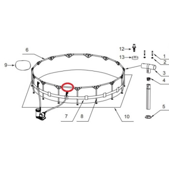 Intex šipka za bazene Prism Frame horizontalna povezujuća 12809-1