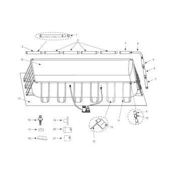 Intex šipka za bazen Prism Frame horinzotalna F 12223