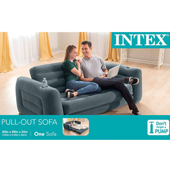 Intex sofa na naduvavanje Pull out 203x224x66 cm + pumpa