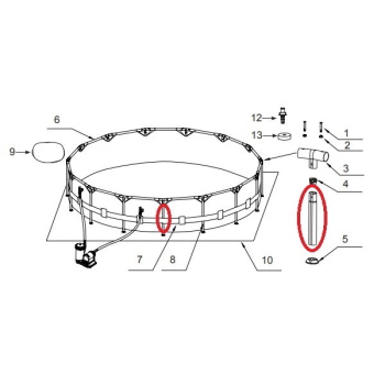 Intex nogica vertikalna za bazen Prism Frame 12824