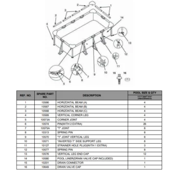 Intex vertikalna ugaona nogara za pravougaone bazene 10569-2