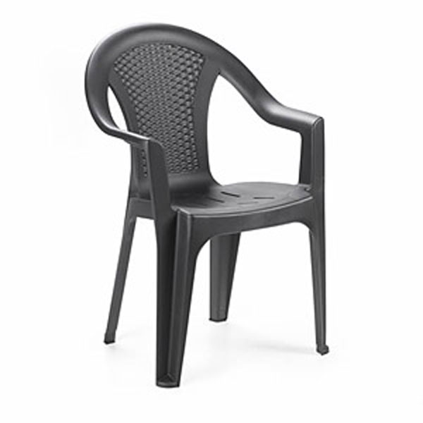 Ischia baštenska stolica plastična - siva 035456