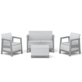 Keter baštenska garnitura Scandi linea II sa box stolom siva CU 264035 Keter baštenska garnitura Scandi linea II sa box stolom siva CU 264035