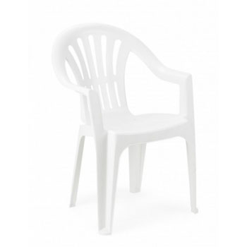 Kona baštenska stolica plastična - bela 029086