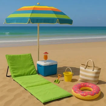 Ležaljka za plažu sklopiva - zelena LP-720000Z Ležaljka za plažu sklopiva - zelena LP-720000Z