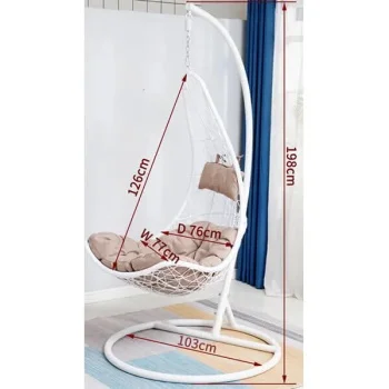 Ljuljaška polu jaje Beli ram Plavi jastuk F05P-1 Ljuljaška polu jaje Beli ram Plavi jastuk F05P-1