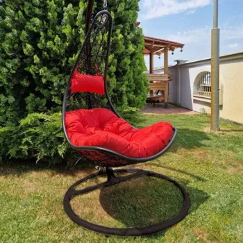 Ljuljaška polu jaje Crni ram Crveni jastuk F05C Ljuljaška polu jaje Crni ram Crveni jastuk F05C