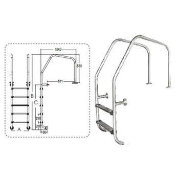 Emaux zidne merdevine za prelivne kanale  standardne sa 3 stepenika 1969-1