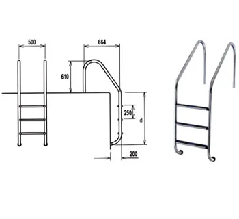 Merdevine za bazen sa širokim rukohvatima, sa 2 gazišta-1 Merdevine za bazen sa širokim rukohvatima, sa 2 gazišta-1