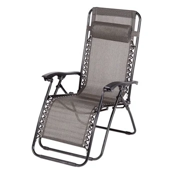 Messina baštenska stolica podesiva sa jastukom crna/siva 023413 Messina baštenska stolica podesiva sa jastukom crna/siva 023413