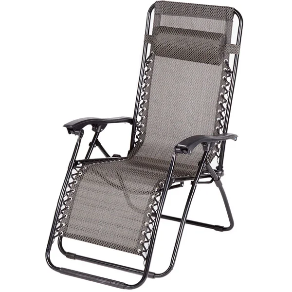 Messina baštenska stolica podesiva sa jastukom crna/siva 023413 Messina baštenska stolica podesiva sa jastukom crna/siva 023413