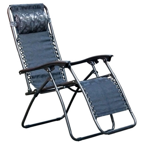 Messina baštenska stolica podesiva sa jastukom metalna  - plava 055681-1
