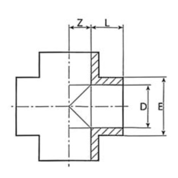 Nastavak za vodu krstasti PVC D50