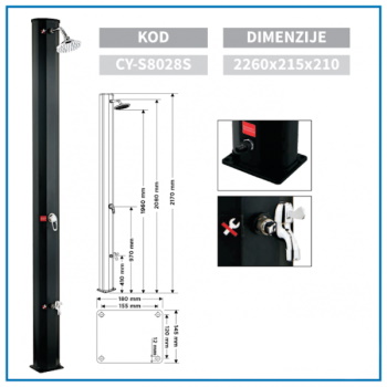 Nero solarni tuš PVC 35L-1
