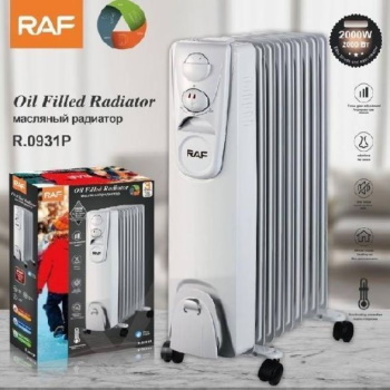 Raf uljni radijator sa ventilatorom 9 rebara 2000W beli R.0931P-1