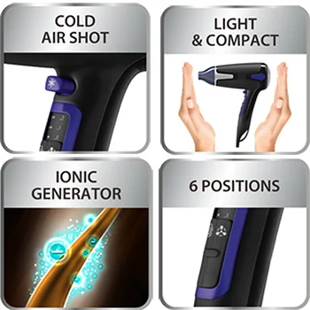 Roweta fen za kosu crno-plavi CV 3820 -4