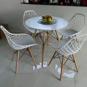 Set trpezarijskih plastičnih stolica Skandi bela 4/1 25-KS008SET-1