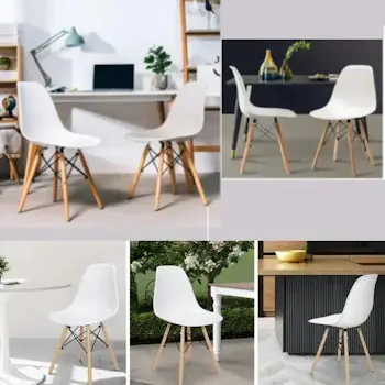 Set plastičnih trpezarijskih stolica Aurora bela 4/1 25-KS005SET-2