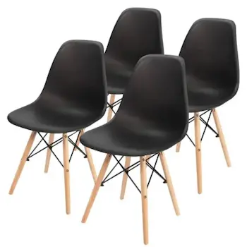 Set plastičnih trpezarijskih stolica Aurora crna 4/1 25-KS006SET Set plastičnih trpezarijskih stolica Aurora crna 4/1 25-KS006SET