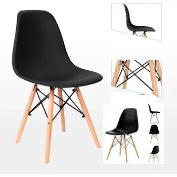 Set plastičnih trpezarijskih stolica Aurora crna 4/1 25-KS006SET-2 Set plastičnih trpezarijskih stolica Aurora crna 4/1 25-KS006SET-2