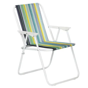 Sklopiva stolica na pruge zeleno žuto bela