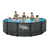 Okrugli bazen sa metalnim ramom Elite 427x107cm Summer Waves Herringbone