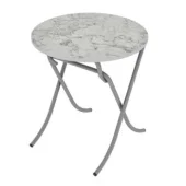 Alesta sklopivi sto okrugli 80Q Beli mermer AL10038BM