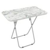 Alesta sklopivi sto poslužavnik 50x80x66 cm Beli mermer AL10080BM