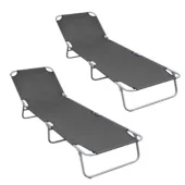 Baštenska ležaljka sklopiva - siva 2 komada 712000s-2
